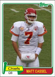 Matt Cassel, quarterback for the Chiefs, custom 1981 Topps card