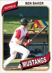 1980 Topps Mustangs Ben Baker custom card