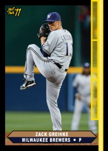 Brewers Zack Greinke 2011 Just Fair custom card