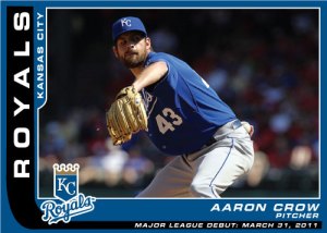 Major League Debut custom card Aaron Crow of the Royals