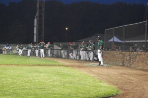 The Mustangs wearing green in honor of "Bearcat Night"
