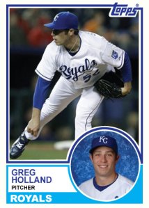 1983 Topps Royals Greg Holland custom card