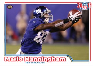 NFL 2011 Giants Mario Manningham custom card