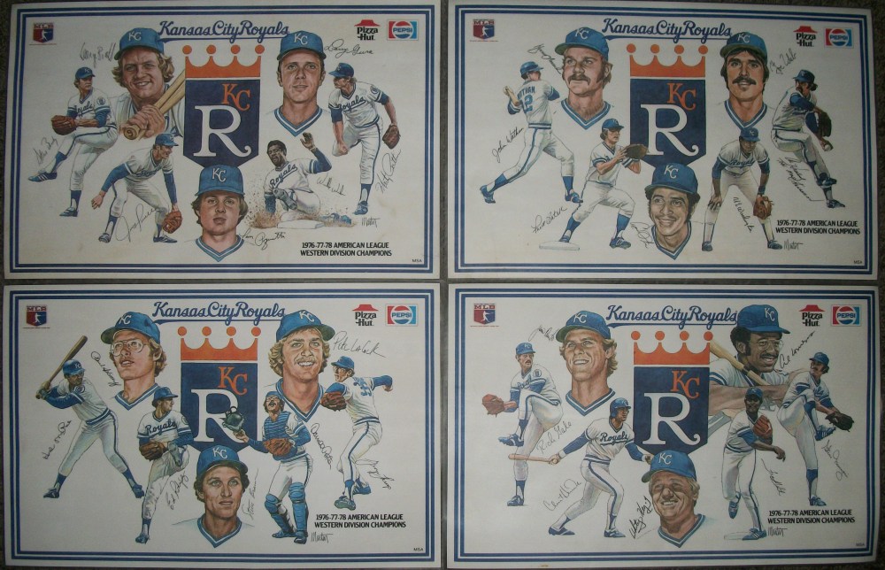 1970s Kansas City Royals placemats
