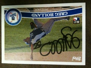 Autographed Greg Holland 2011 Topps custom card