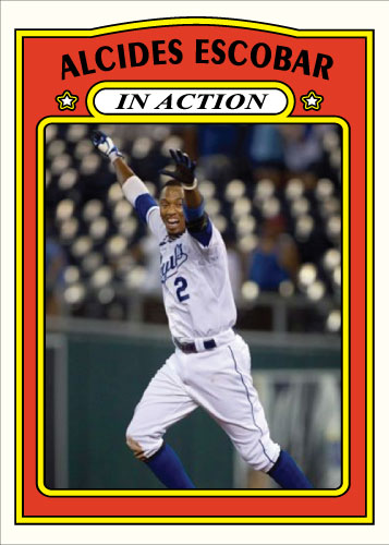 Alcides Escobar In Action 1972 Topps custom card
