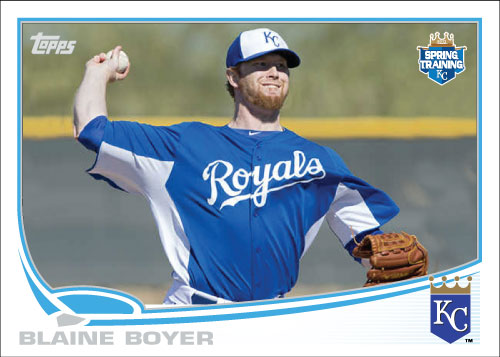 Blaine Boyer 2013 Topps Royals spring training custom card.