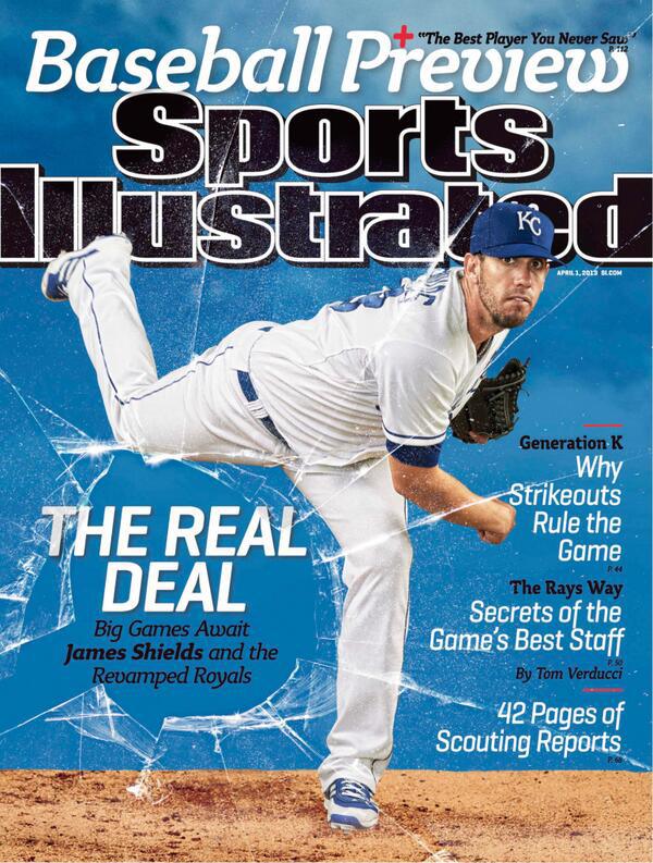 James Shields on the cover of the 2013 Sports Illustrated baseball preview issue.