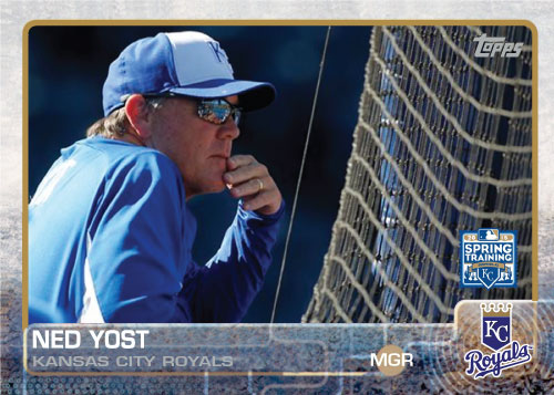 Ned Yost 2015 Kansas City Royals spring training custom card
