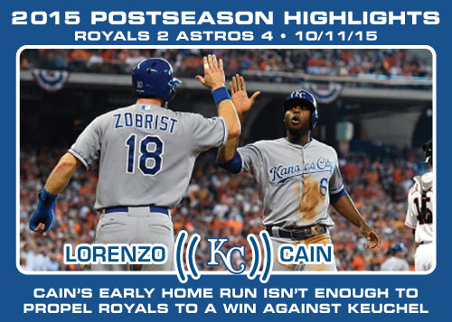 Lorenzo Cain 2015 Royals postseason highlight card.