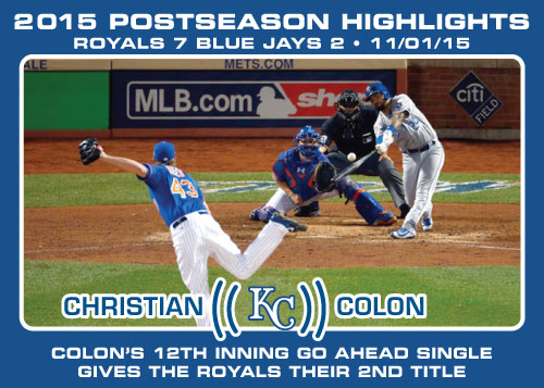 Christian Colon 2015 Royals postseason highlight card.