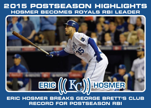 Eric Hosmer Royals Postseason RBI record 2015 Royals postseason highlight card.