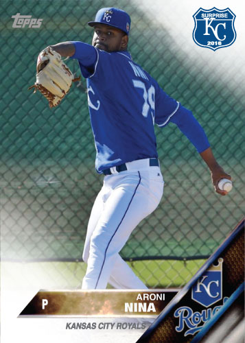 Aroni Nina 2016 Spring Training Kansas City Royals custom card