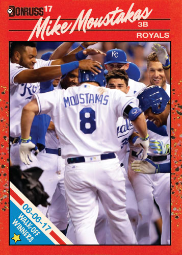 Mike Moustakas Royals walk-off winners custom card for 6/6/17