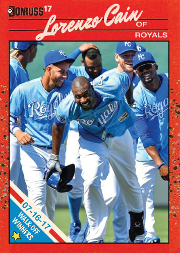 Lorenzo Cain Kansas City Royals walk-off winners custom card for 7/16/17