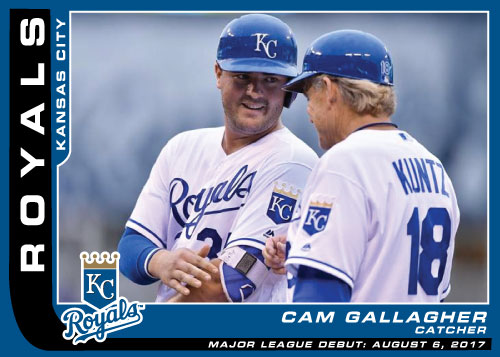 Kansas City Royals Major League debut custom card of catcher Cam Gallagher